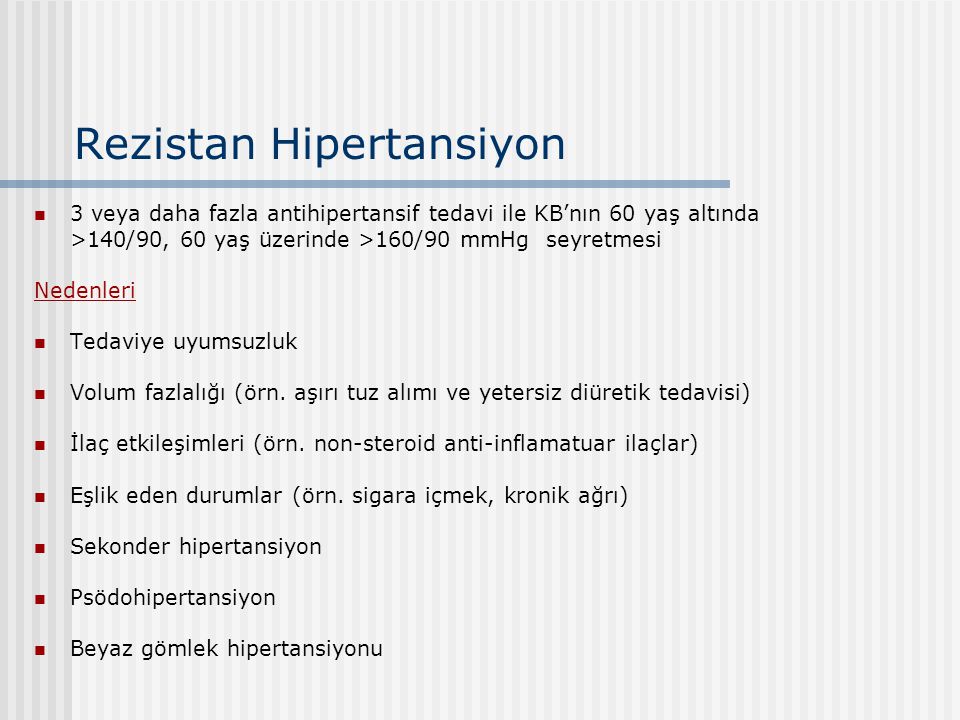 hipertansiyon tedavisinin özellikleri)